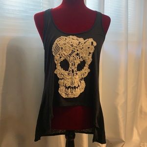 Tank Top With Skull Appliqué